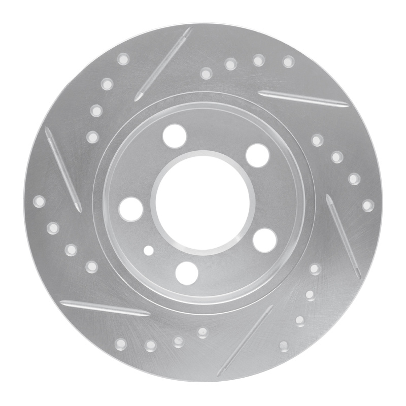 Audi TT Quattro Brake Rotor (1) - Rear Right - R1 Concepts - Drilled & Slotted - Silver - `01-`06